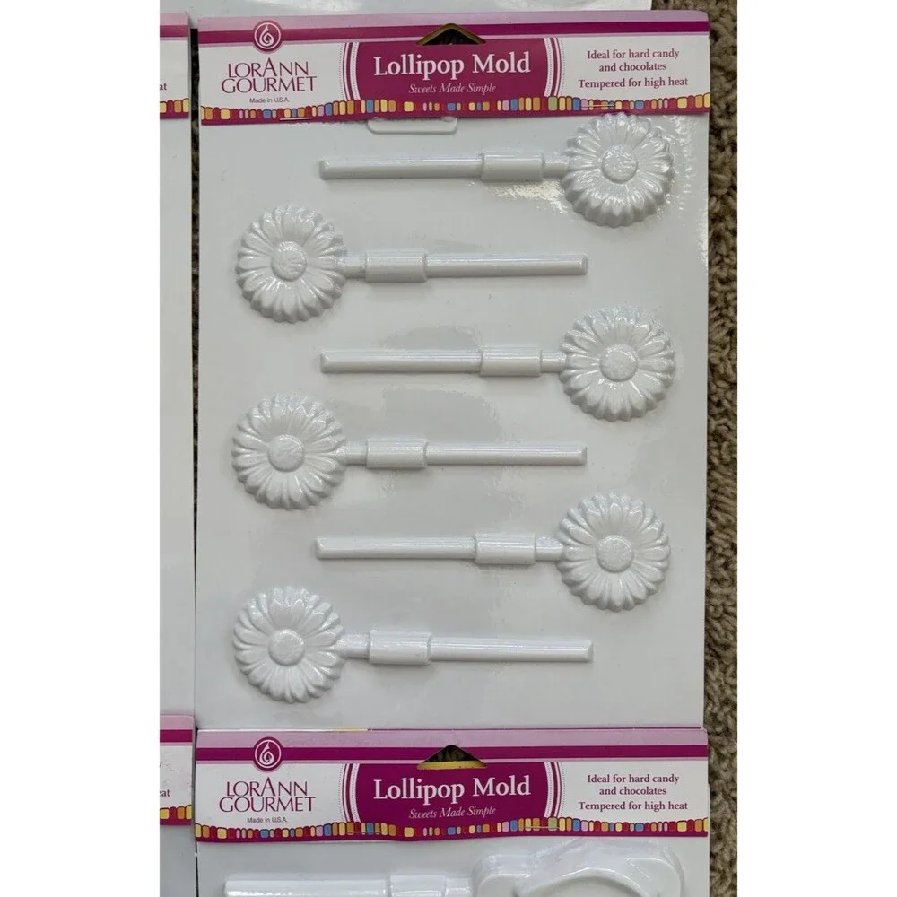 LOT 15 LorAnn Gourmet Plastic Lollipop Molds Ideal For Hard Candy & Chocolates